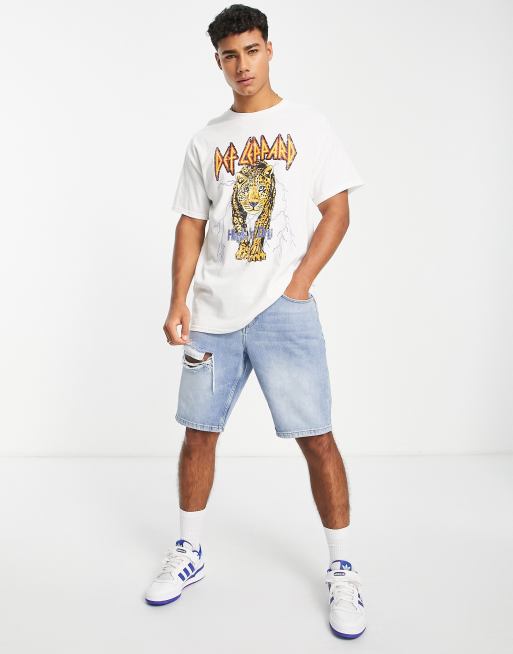 New Look def leopard t-shirt in white | ASOS