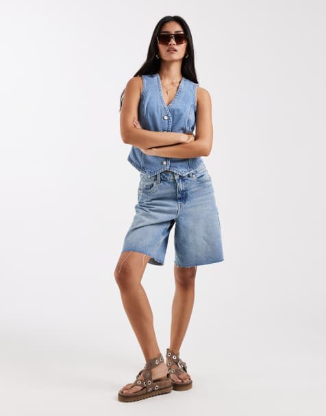 New Look - Denim bermudashort in blauw - view 1