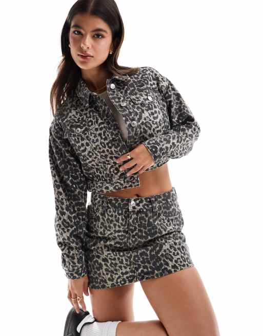 Leopard print jacket and skirt hotsell