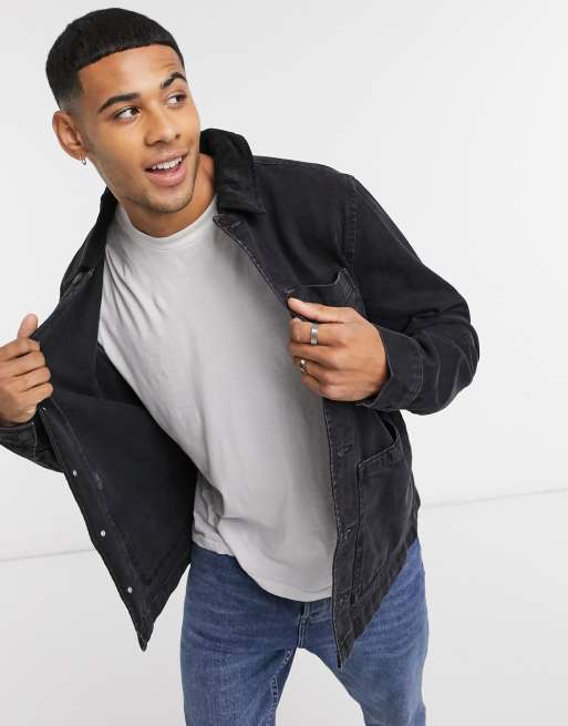 Black corduroy best sale denim jacket