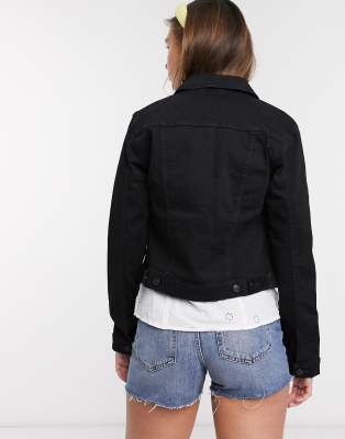 juniors black denim jacket