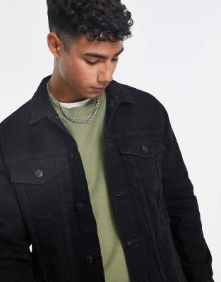 grey denim fur jacket
