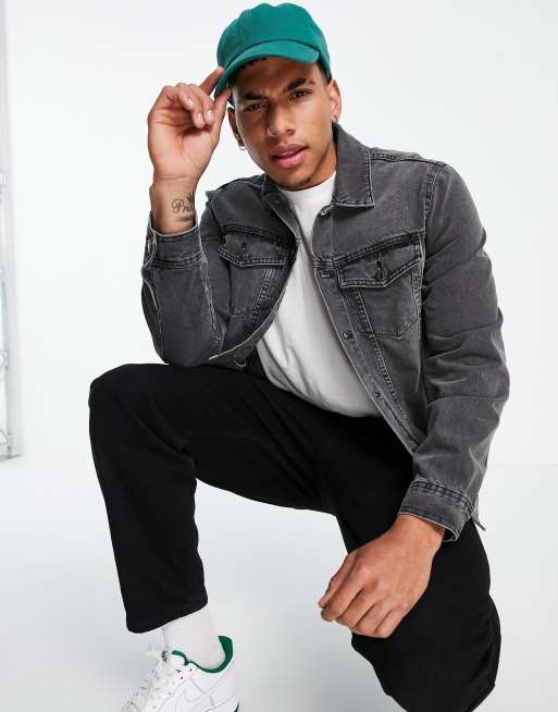 New Look denim jacket in gray wash