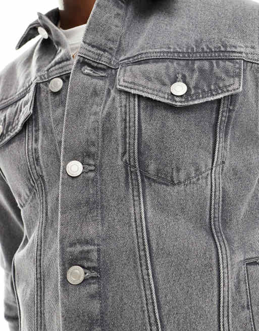 New Look denim jacket in grey, 3 of 4