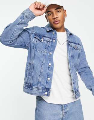 New Look denim jacket in light blue - ASOS Price Checker