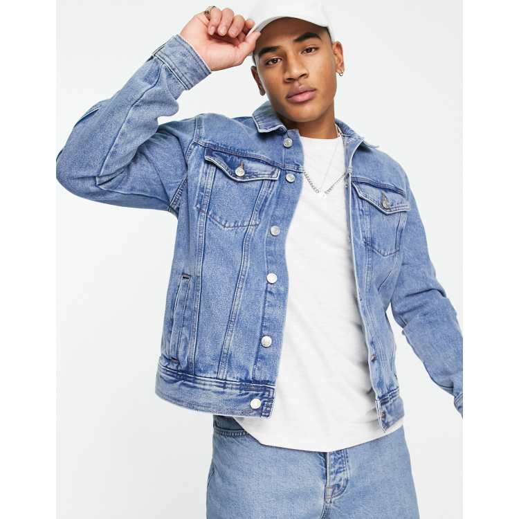 Blue jean hot sale leather jacket