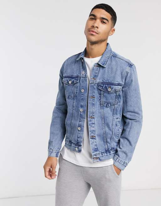 New Look denim jacket in mid blue wash | ASOS