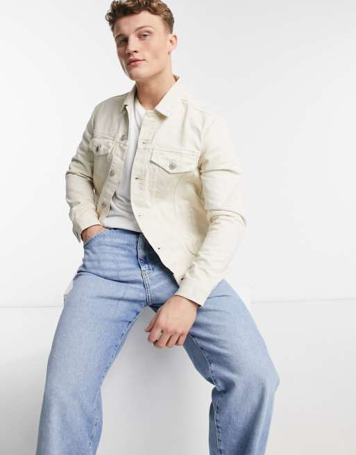 New Look denim jacket in off white ASOS