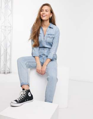 mint velvet denim jumpsuit