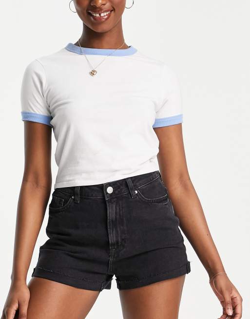 New look black outlet denim shorts