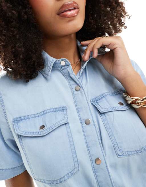 New Look - Denim overhemdjurk, 3 van 4
