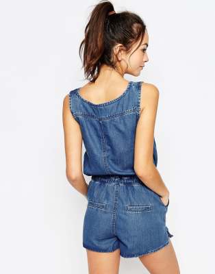 asos denim playsuit