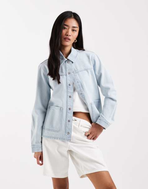 New Look denim shacket in light blue - view 1