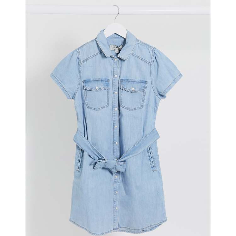 new look denim shirt dress Womens Next Mid Blue Denim Midi Shirt Dress US 8 Petite