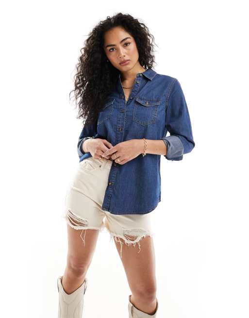 New Look Denim Shirt In Blue