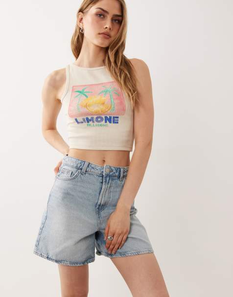 New Look - Denim short met a-lijn in lichtblauw - view 1