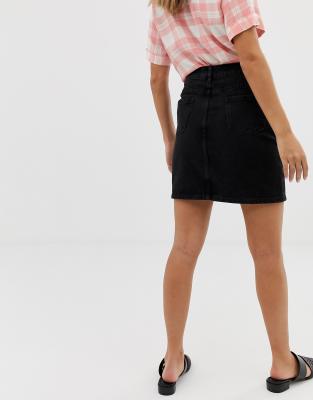 new look pink denim skirt