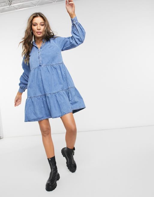 Denim smock dress hotsell