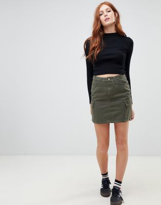 denim utility skirt