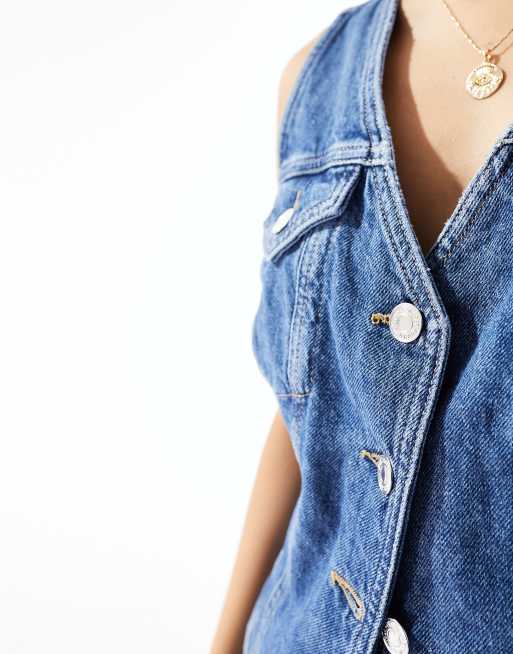 Denim waistcoat new look sale