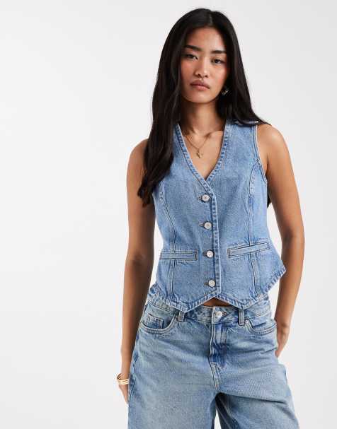 New Look denim waistcoat in light blue - view 1