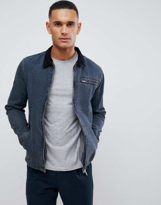 New Look denim worker jacket with cord collar | ASOS