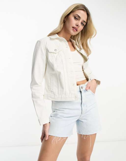 New Look – Denimjacke in Weiß