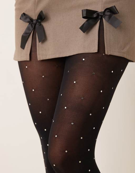 New Look diamante tights in black ASOS