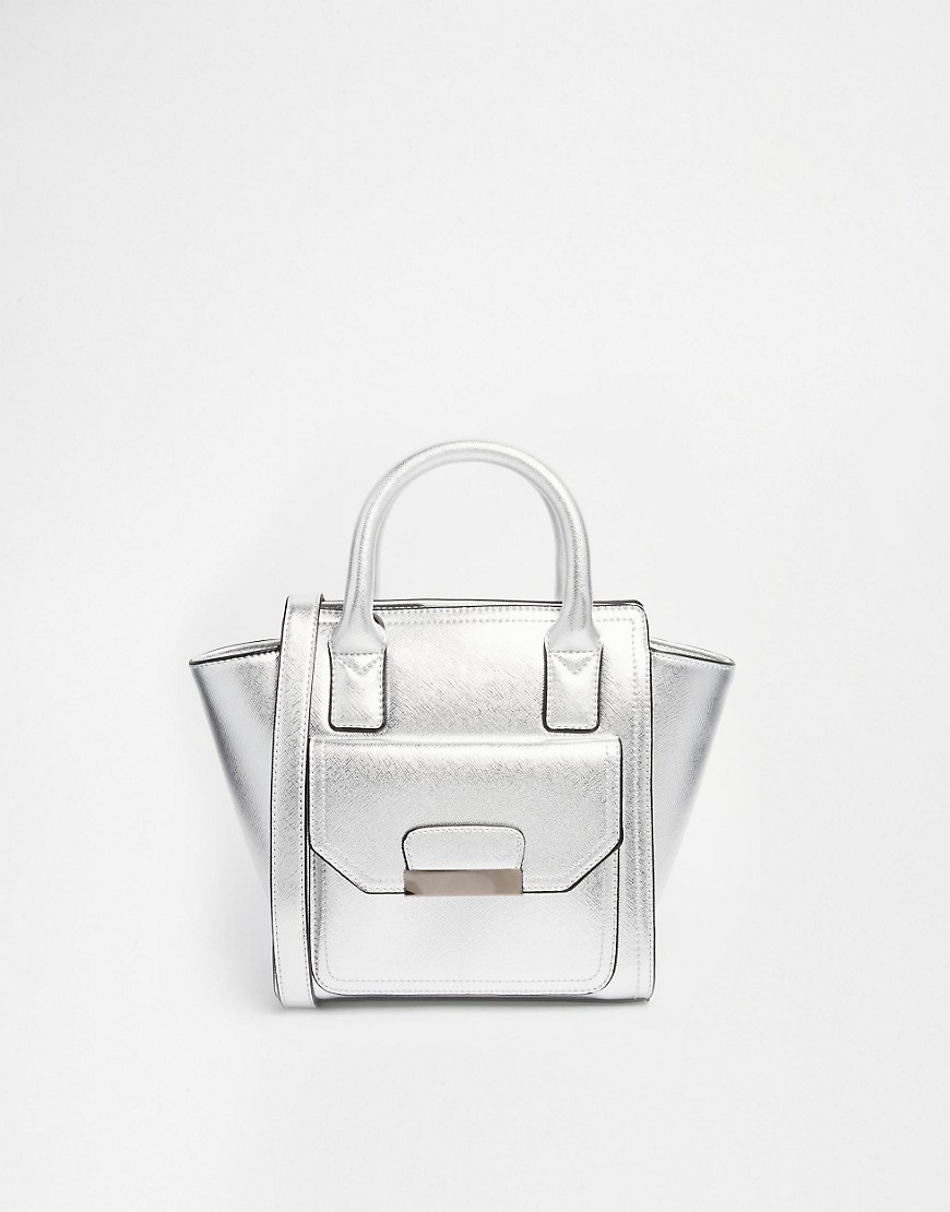 New Look Dinky - Mini Tote Bag-Silver