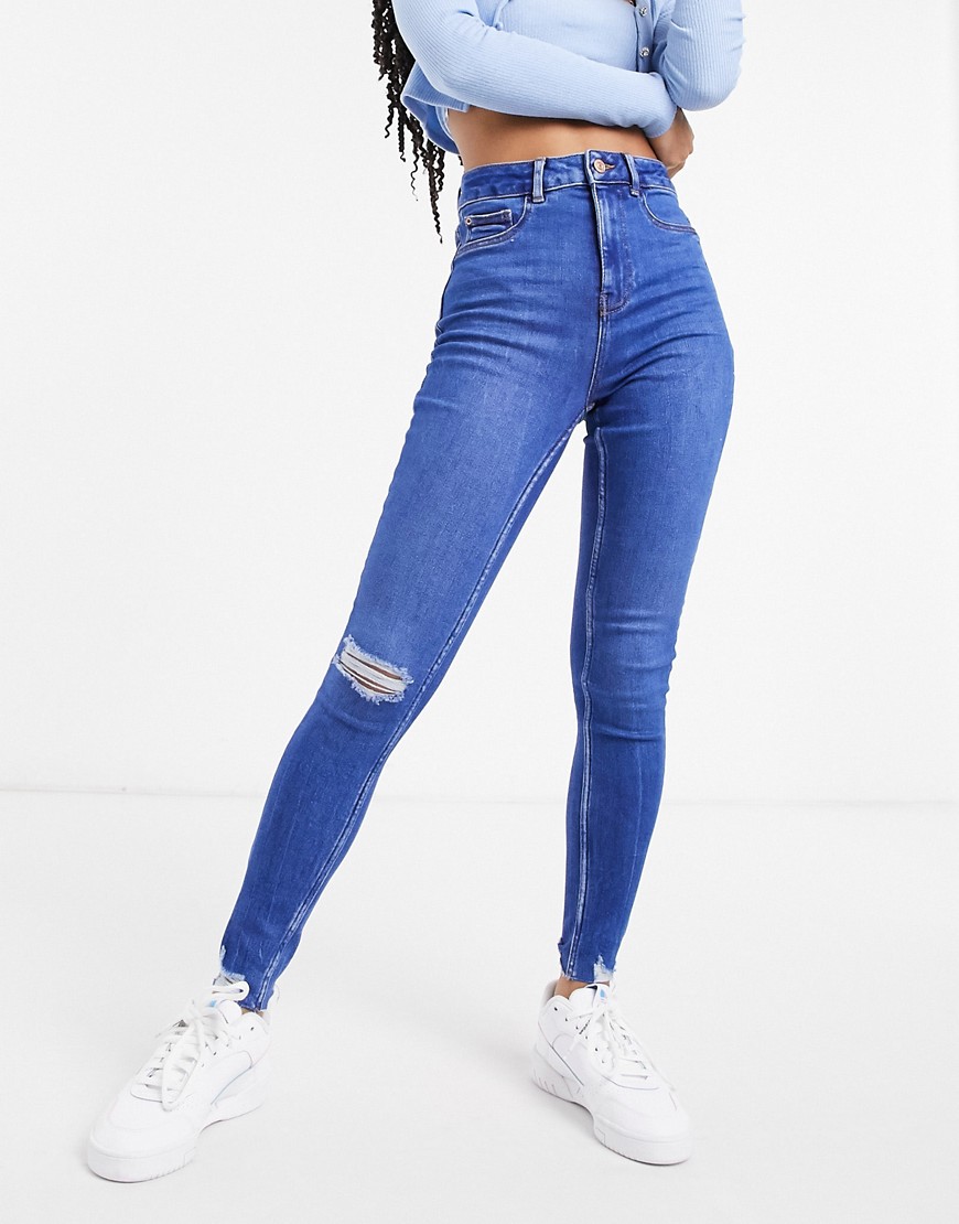 New Look – Disco – Blå skinny jeans