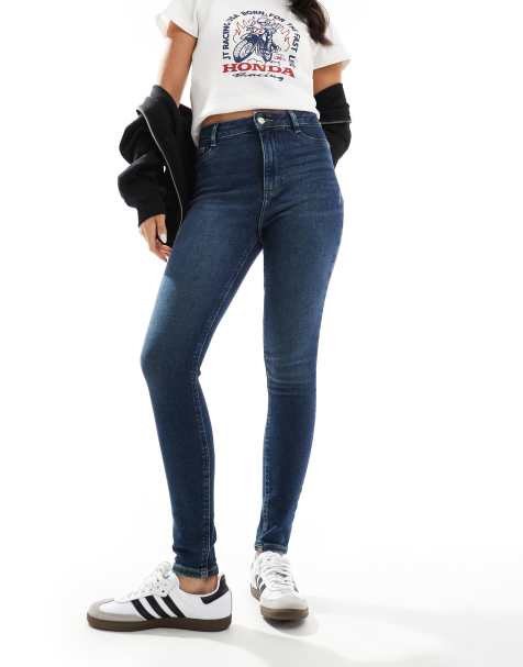New Look Disco skinny jeans in dark blue - view 1