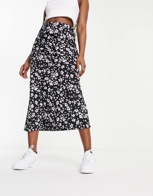 Black and white floral on sale skirt