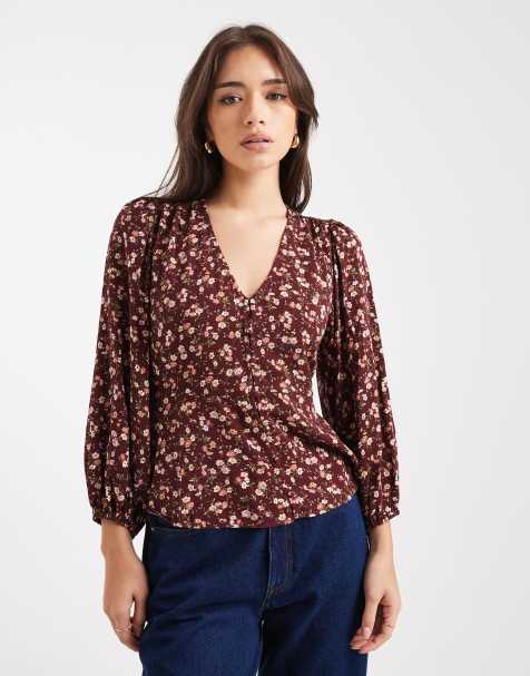 New Look ditsy tea blouse in red - view 1