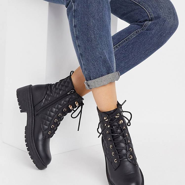 New Look Kaplaarzen zwart glitter-achtig Schoenen Hoge laarzen Kaplaarzen 