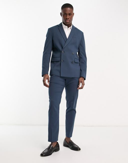 Mens double clearance breasted navy suit