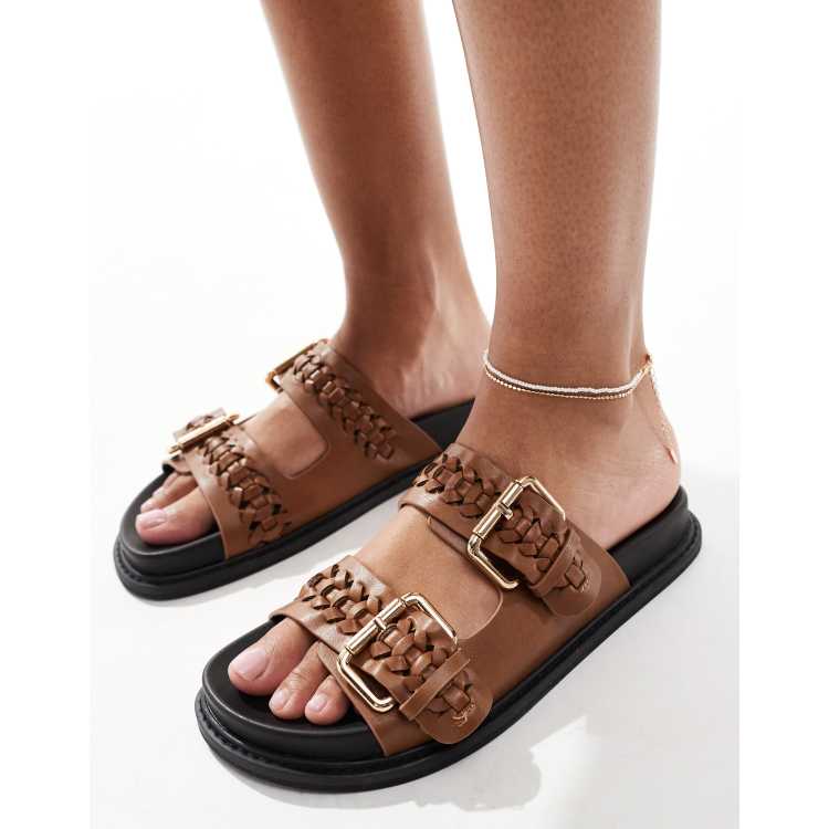 Asos tan flat sandals online