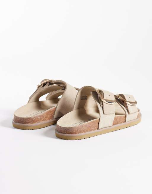 New Look double buckle leather sandals in camel, 4 of 4