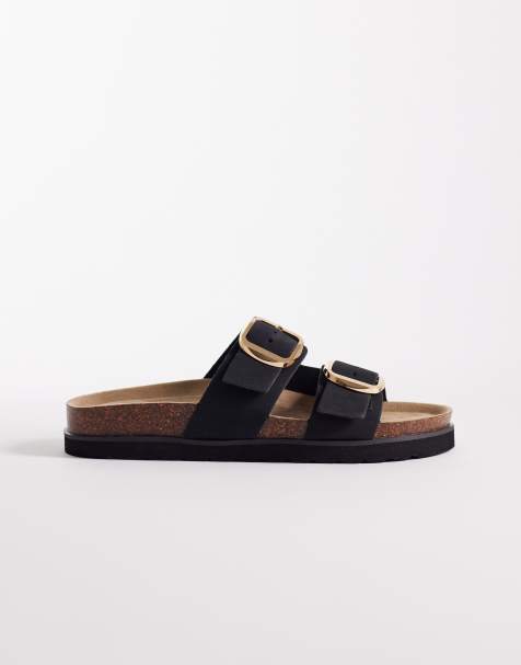 New Look double buckle sandal in black - view 1