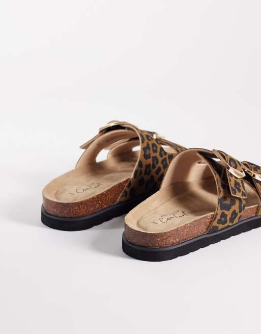 New Look double-buckle sandals in leopard print, 4 of 4