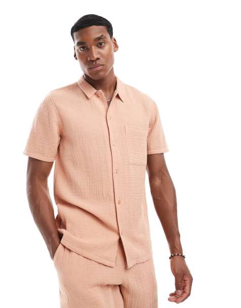 New Look double cloth shirt in light peach (part of a set) - view 1