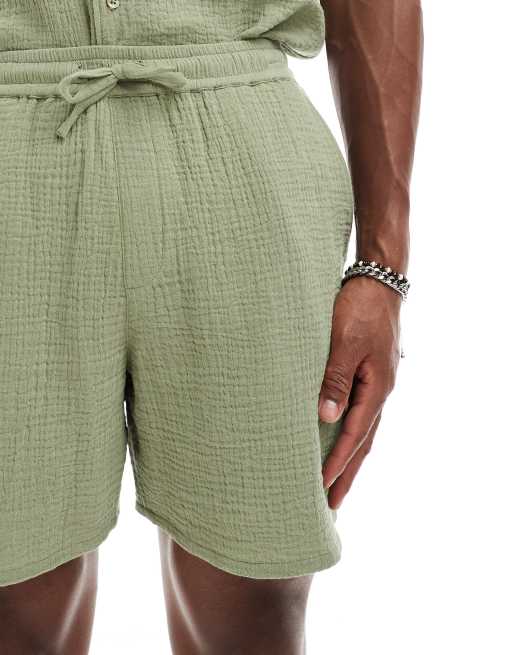 New Look double cloth shorts co-ord in light green, 3 of 5