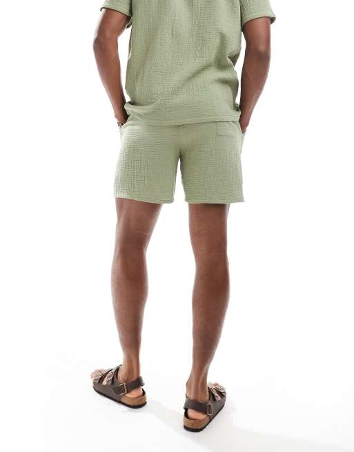 New Look double cloth shorts in light green (part of a set), 4 of 5