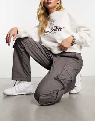 New Look double pocket slim leg cargo in grey - ASOS Price Checker