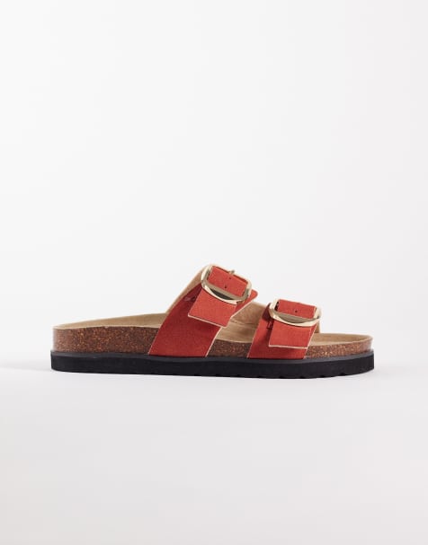 New Look double strap sandals in rust - view 1