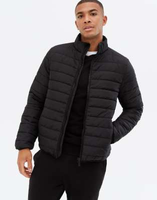 New Look funnel neck puffer in black - ASOS Price Checker