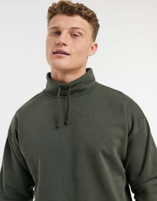 drawstring neck sweatshirt