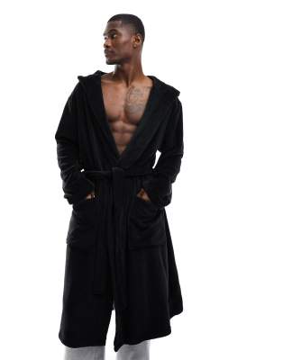 New Look dressing gown in black - ASOS Price Checker