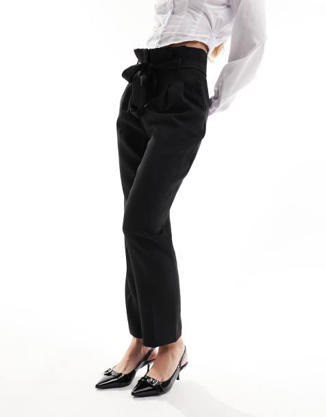 New Look – Elegante Hose in Schwarz mit Paperbag-Bund - view 1