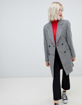 New Look - Elegante jas in pied-de-poule-Zwart