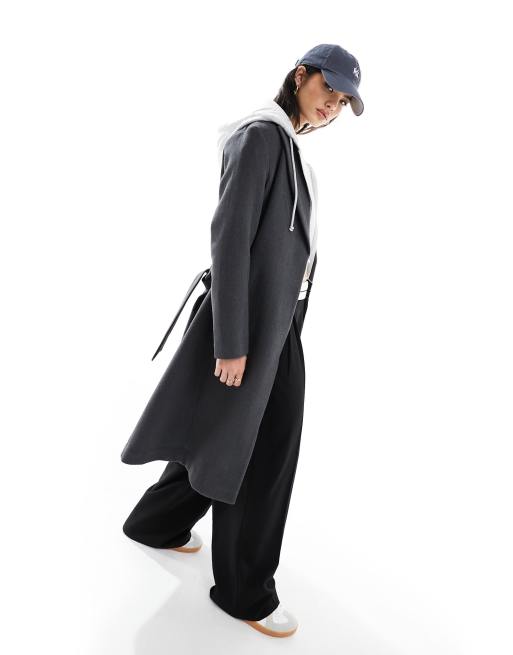 New Look - Elegante jas met riem in grijs